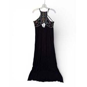 Earthbound Trading Co Boho Embroidered Halter Maxi Dress XL | Festival Hippie